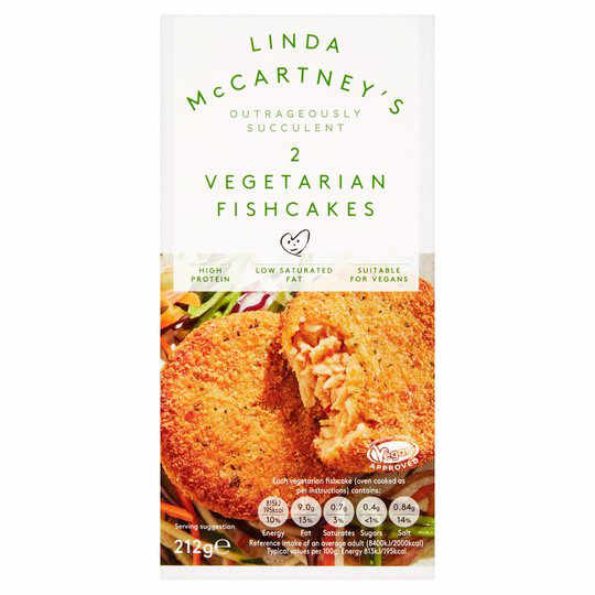 Vegetarian fish-style cakes made with rehydrated textured soya and wheat protein, lemongrass and chilli; in a crispy lemon and parsley breadcrumb coating.