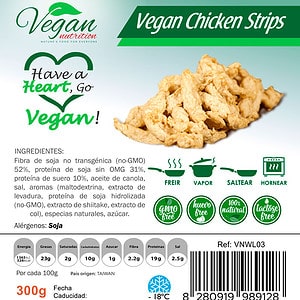 Vegan Nutrition Delicias Veganas en Tiras Estilo Pollo